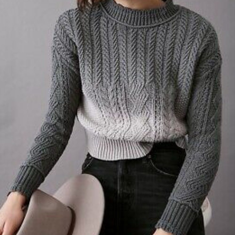 Anthropologie Marci Dip-Dyed Cable Knit Sweater